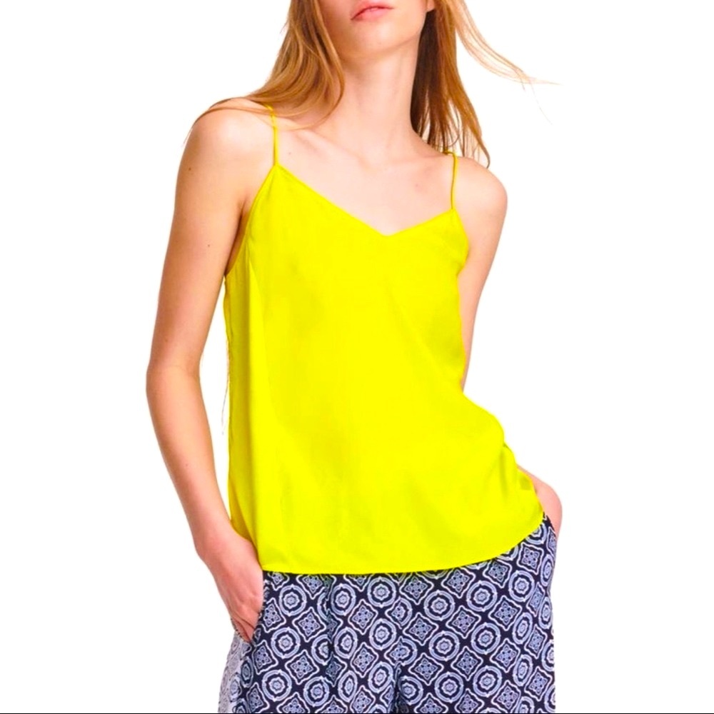 RAG&BONE Lime green camisole top 100% silk